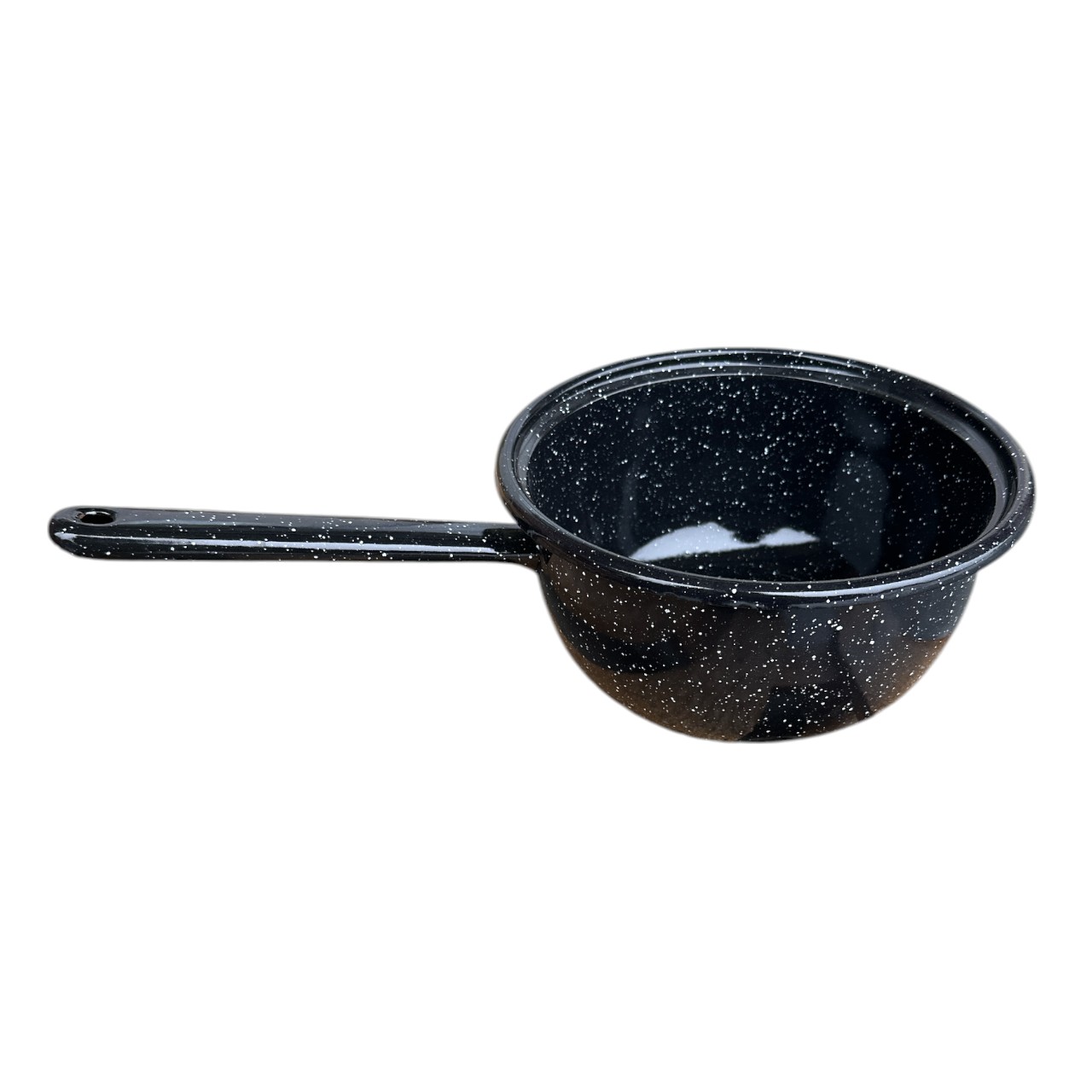 Ceaun emailat 3 litri (20 cm) cu coada, negru - imagine 2