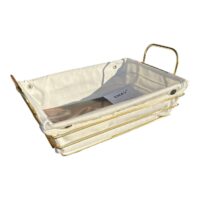 Cos paine inox cu textil, auriu 26x19x8 cm