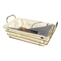 Cos paine inox cu textil, auriu 26x19x8 cm
