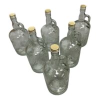 Damigeana sticla cu capac si maner, 1L , set 6 bucati