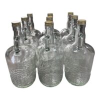 Damigeana sticla cu capac si maner, 1L, set 9 bucati