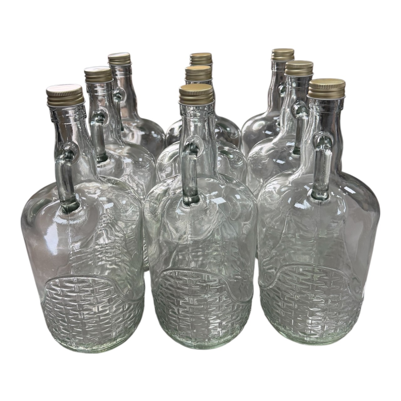 Damigeana sticla cu capac si maner, 1L, set 9 bucati - imagine 4