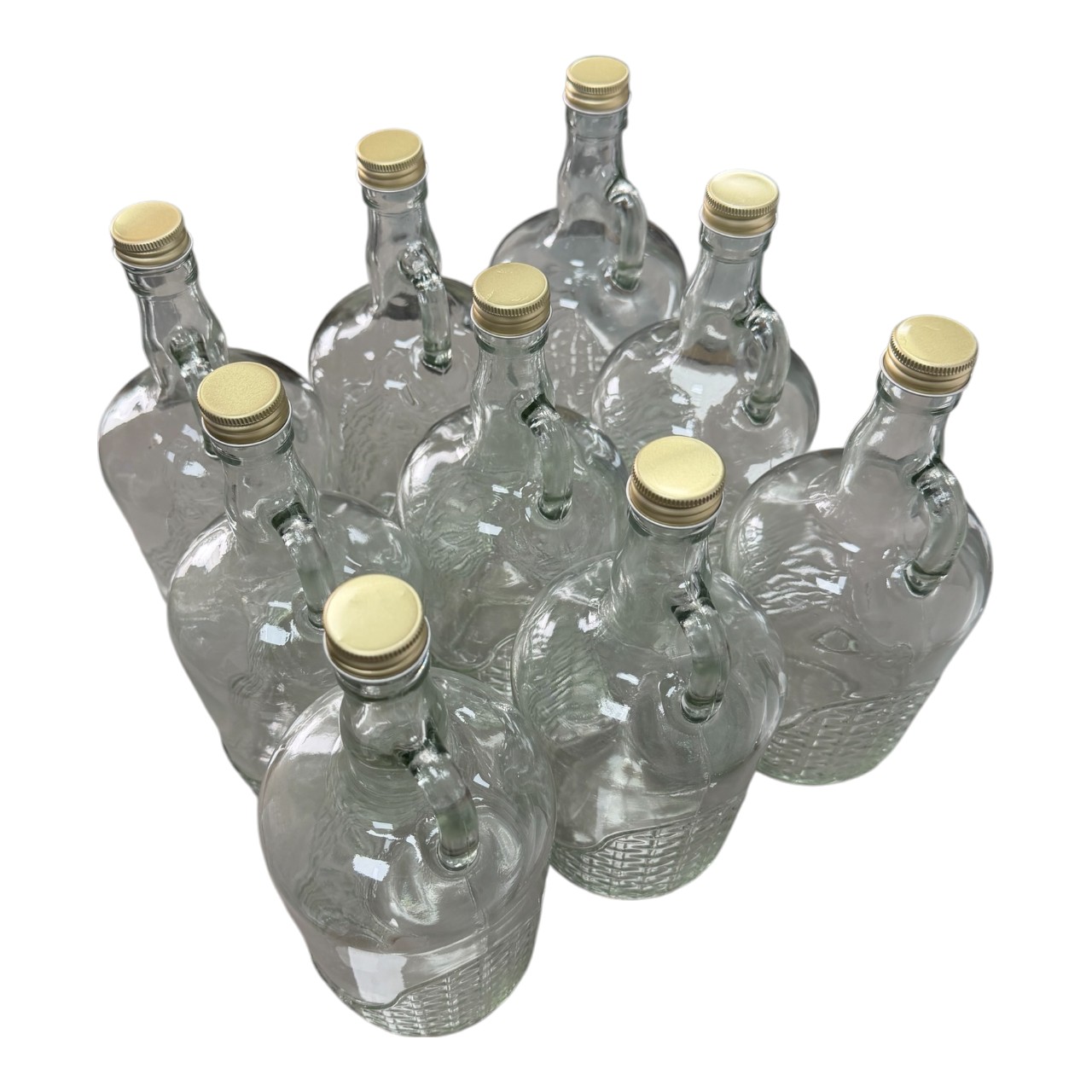 Damigeana sticla cu capac si maner, 1L, set 9 bucati - imagine 3