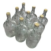 Damigeana sticla cu capac si maner, 1L, set 9 bucati