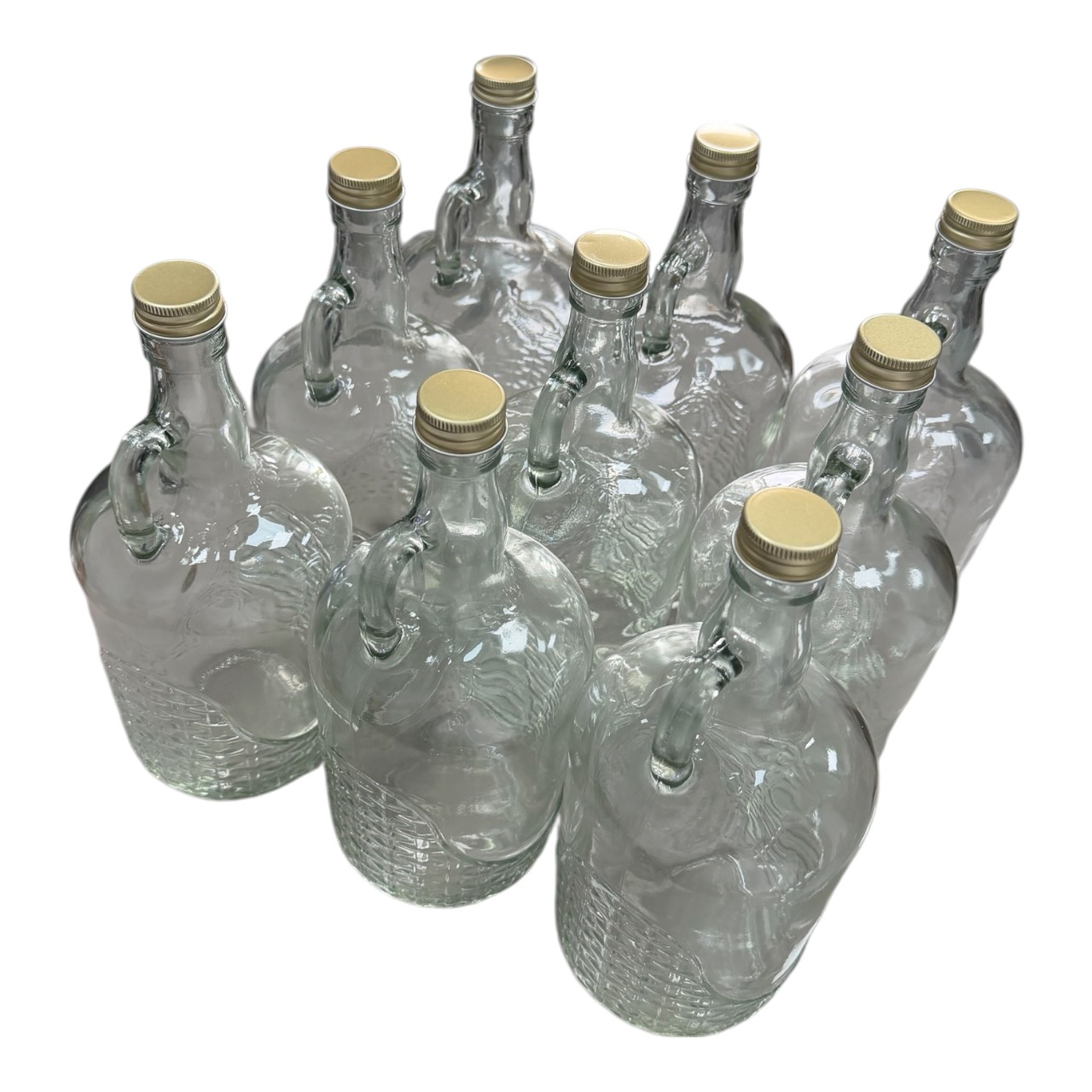 Damigeana sticla cu capac si maner, 1L, set 9 bucati - imagine 2