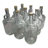 Damigeana sticla cu capac si maner, 1L, set 9 bucati