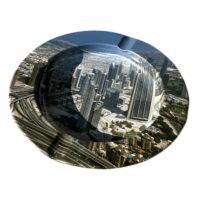 Scrumiera metalica cu model, rotunda 140 mm