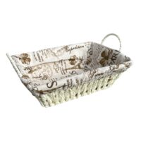 Cos paine metalic cu impletituri si material textil, 27x20 cm