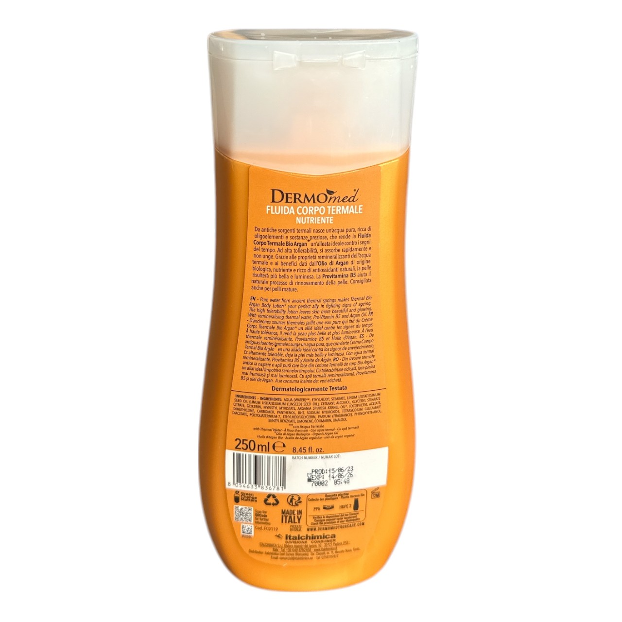 Dermomed Crema de corp Bio cu argan si apa termala 250ml - imagine 2
