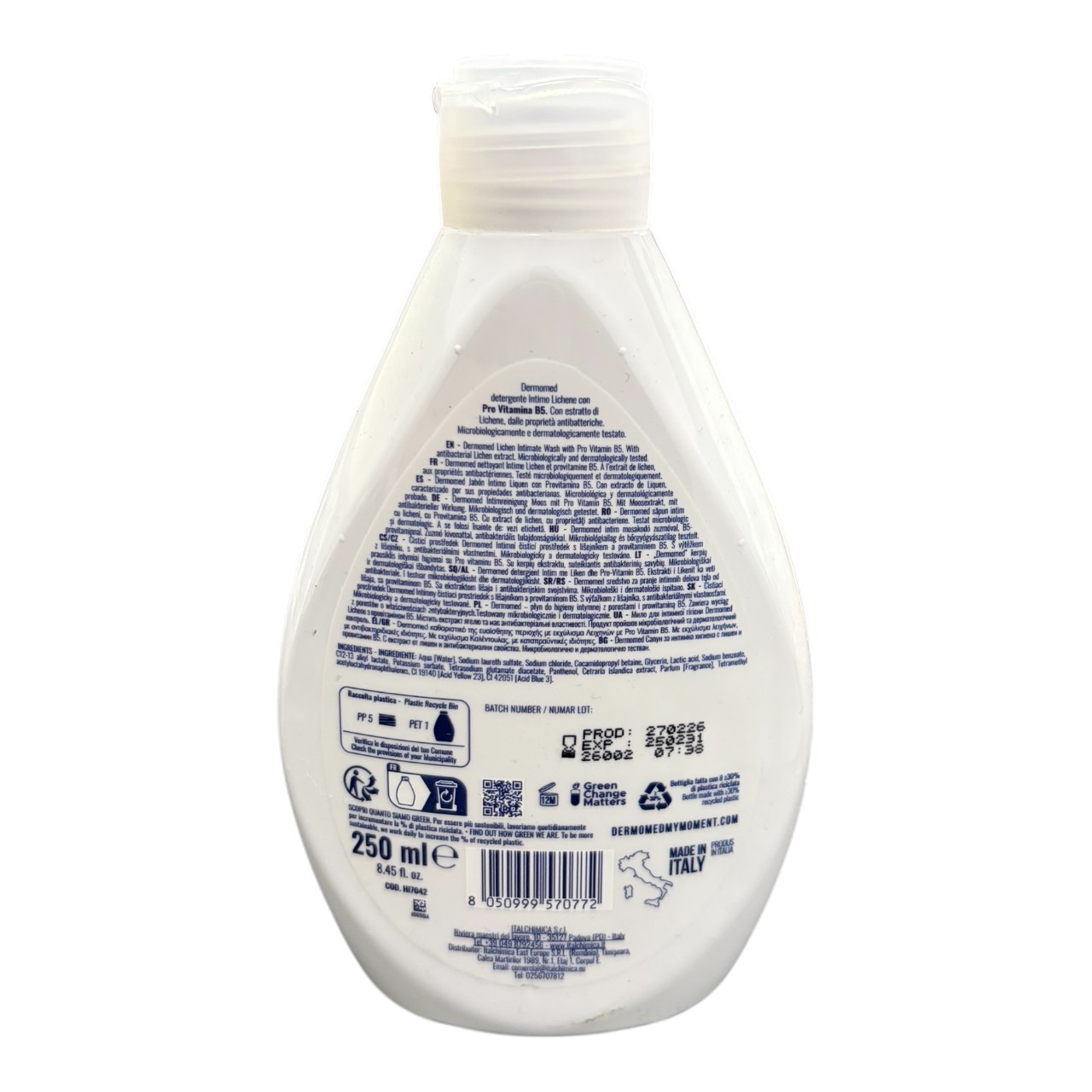 Dermomed Sapun igiena intima cu extract de Lichene, 250ml - imagine 2