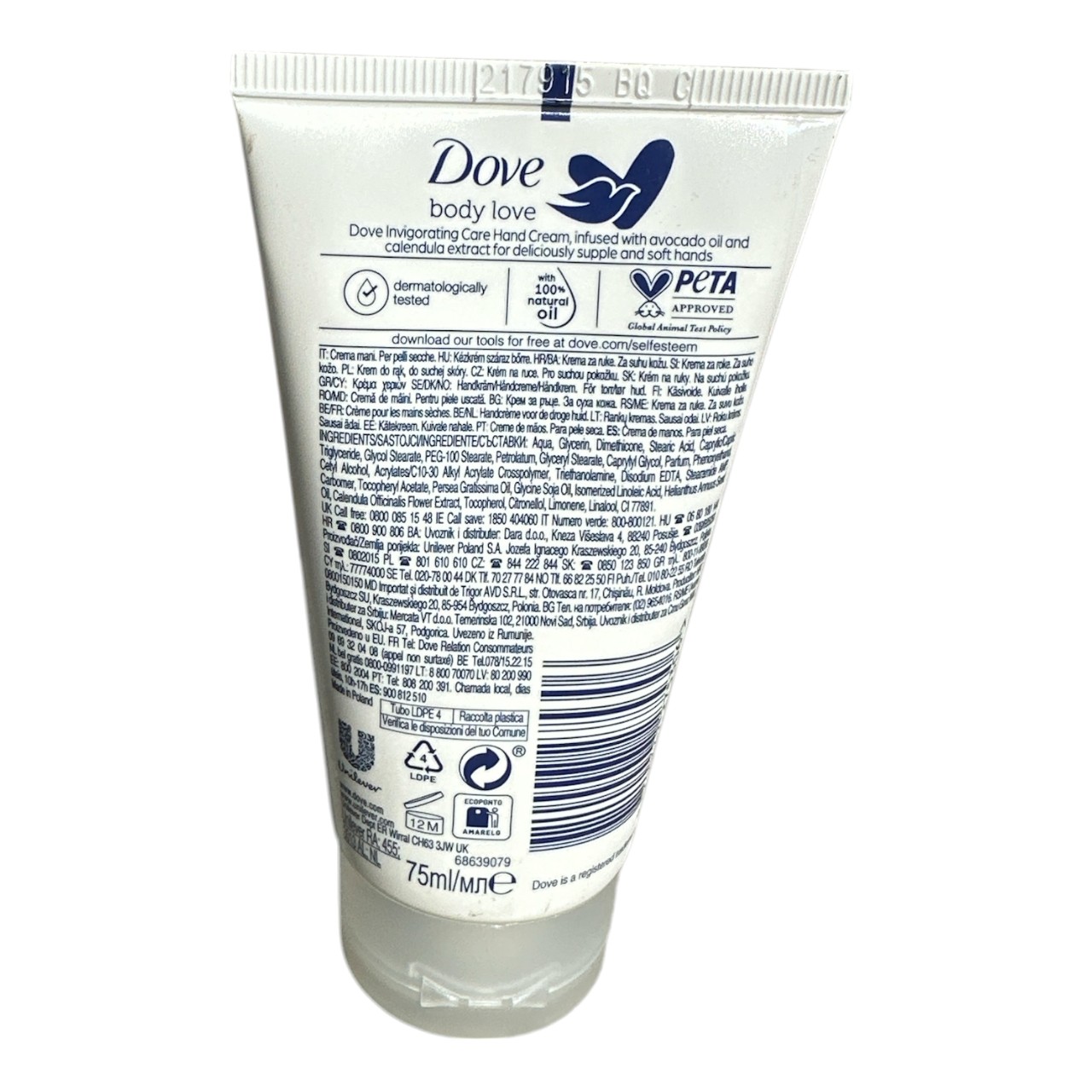 Dove Body Love Crema de maini Invigorating Care 75 ml - imagine 2