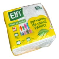 Elfi Servetele de masa albe 1 strat 24 x 24 cm, 100 bucati