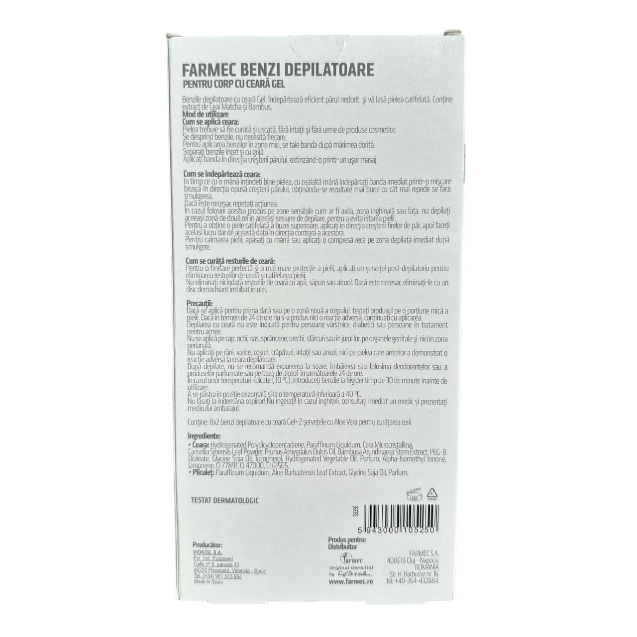 Farmec benzi depilatoare pentru corp cu ceara gel, 16 bucati - imagine 2