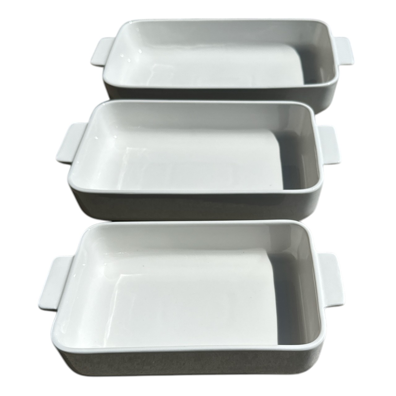 Tavi de copt din ceramica, dreptunghiulare, 3 bucati - imagine 2