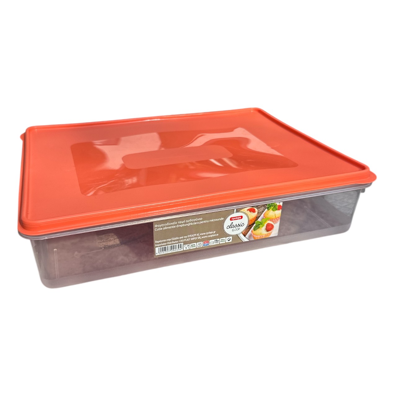 Cutie Microunde Din Plastic Dreptunghiulara Cu Capac 6 L (litri)