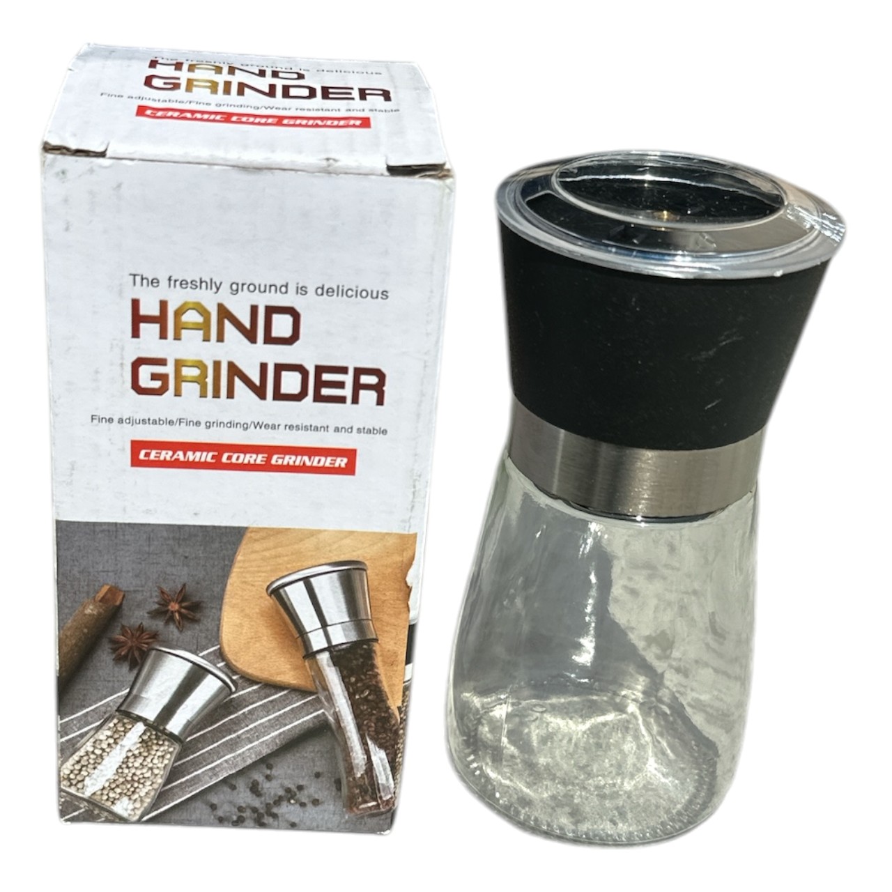 Rasnita manuala sare si piper din sticla