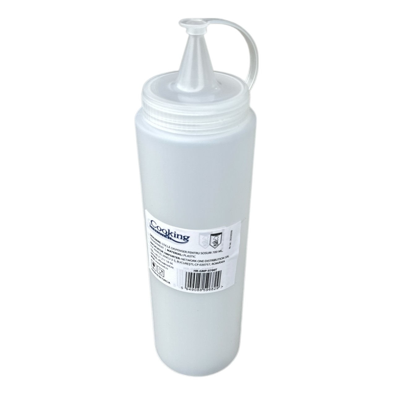 Recipient sosuri din plastic cu capac 700 ml, transparent - imagine 2