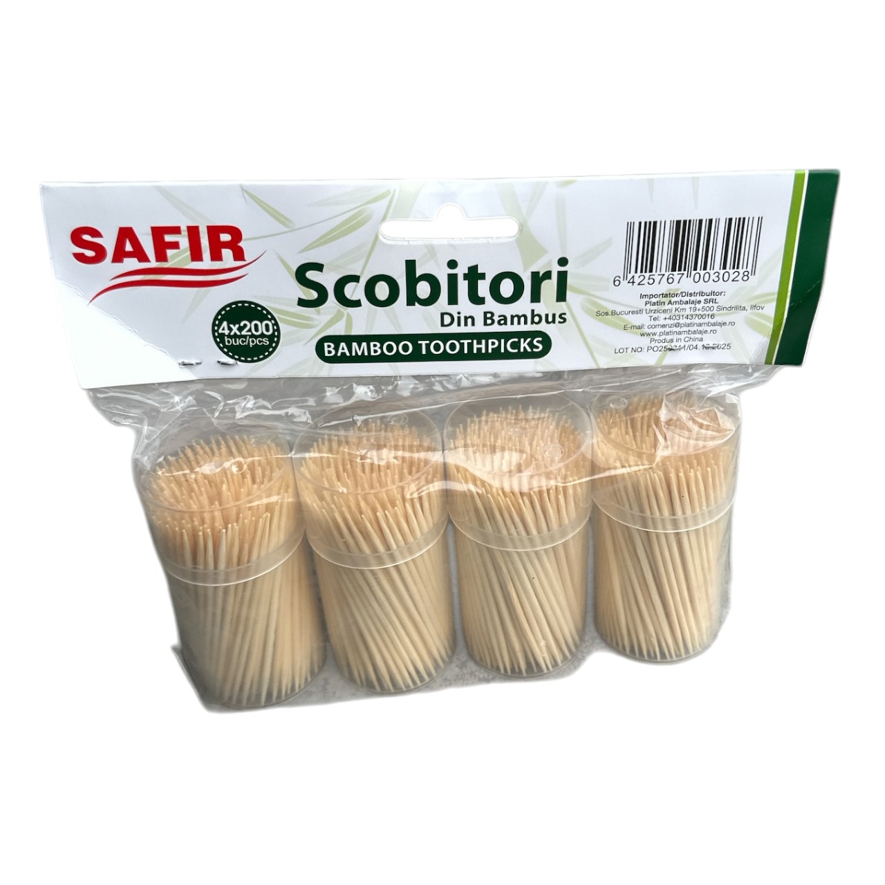Safir Scobitori bambus in tub 4 x 200 bucati - imagine 3