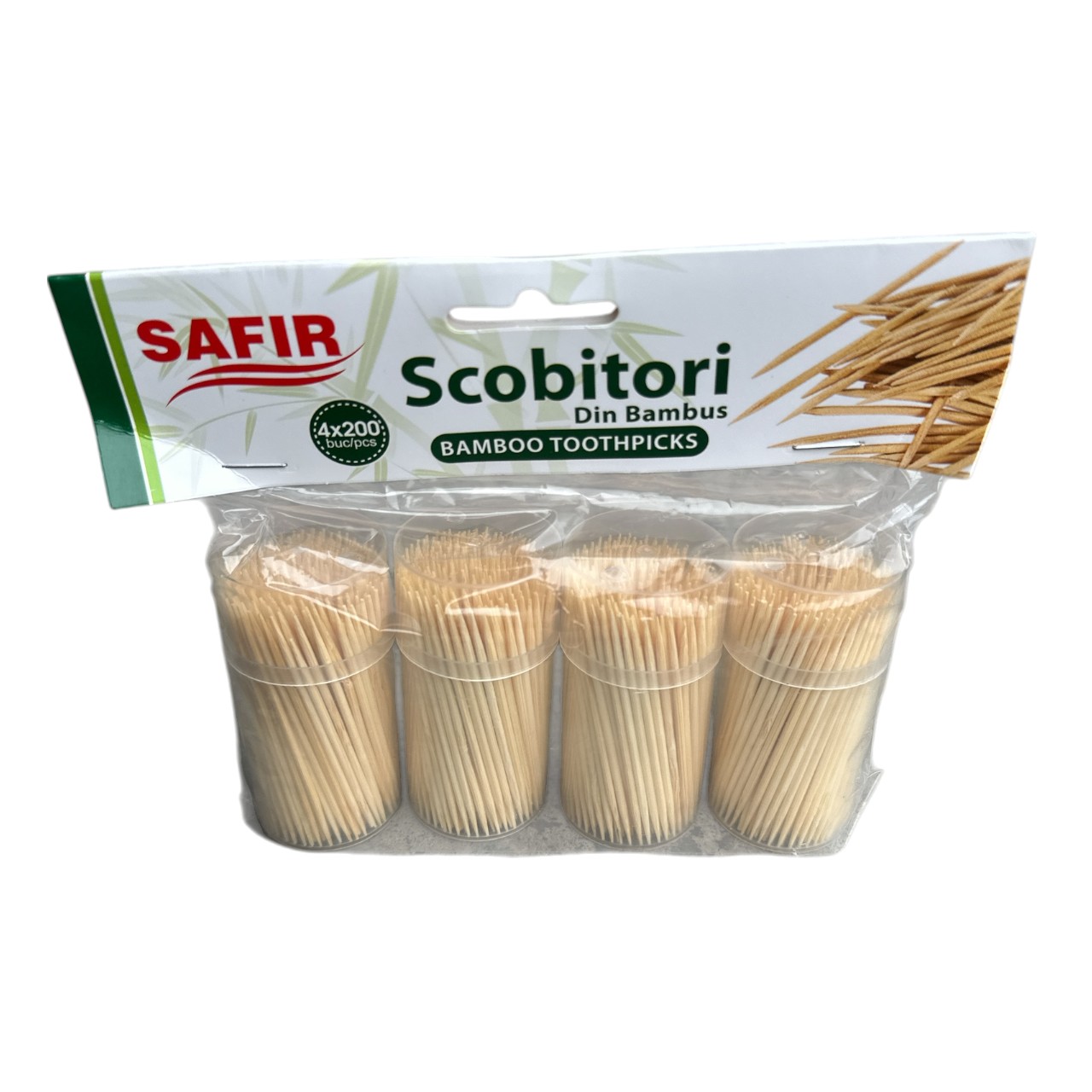 Safir Scobitori bambus in tub 4 x 200 bucati