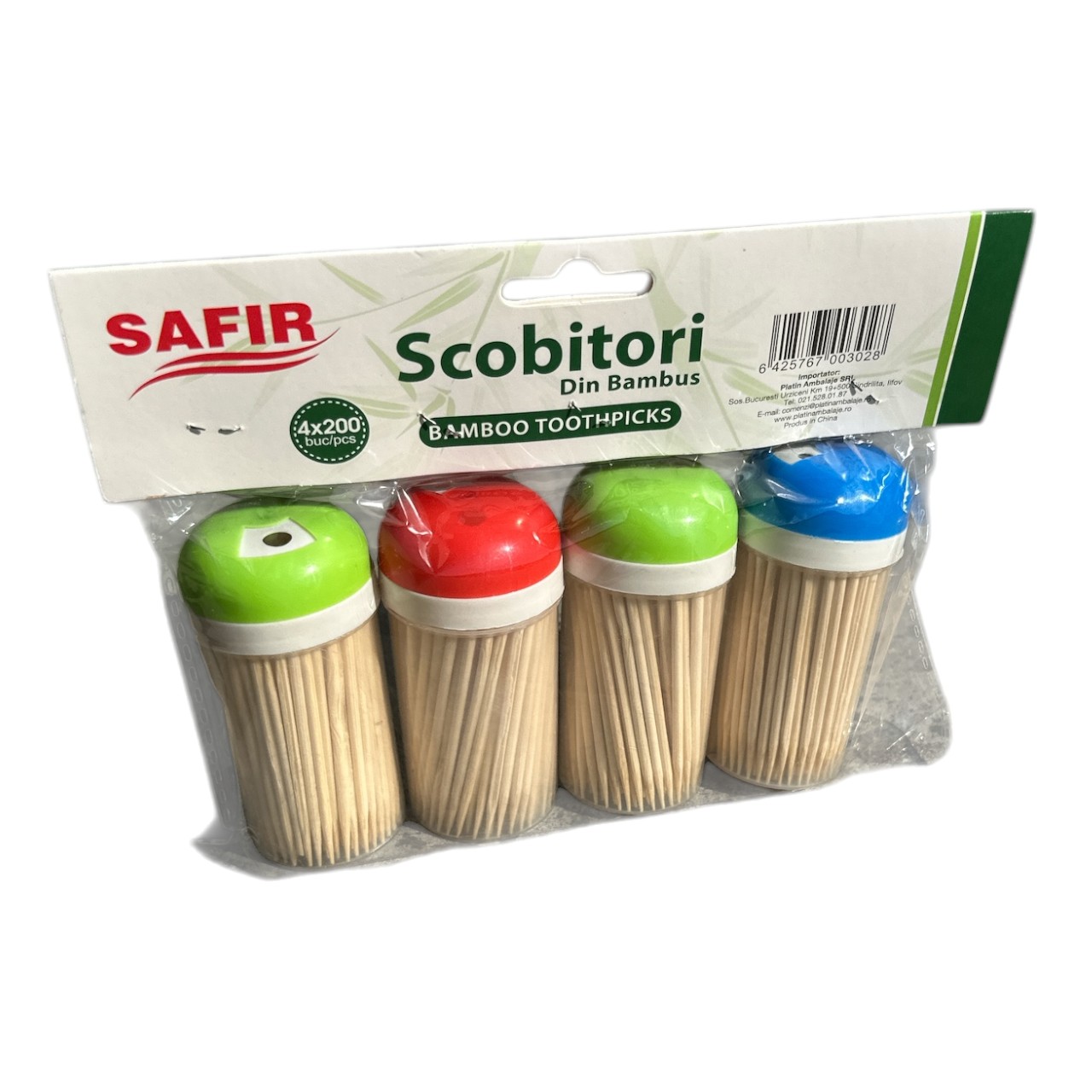 Safir Scobitori bambus in tub 4 x 200 bucati - imagine 2
