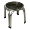 Taburet inox cu picioare duble, rotund, mic