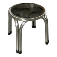 Taburet inox cu picioare duble, rotund, mic