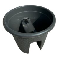 Ghiveci balustrada din plastic, 6.8 litri, gri