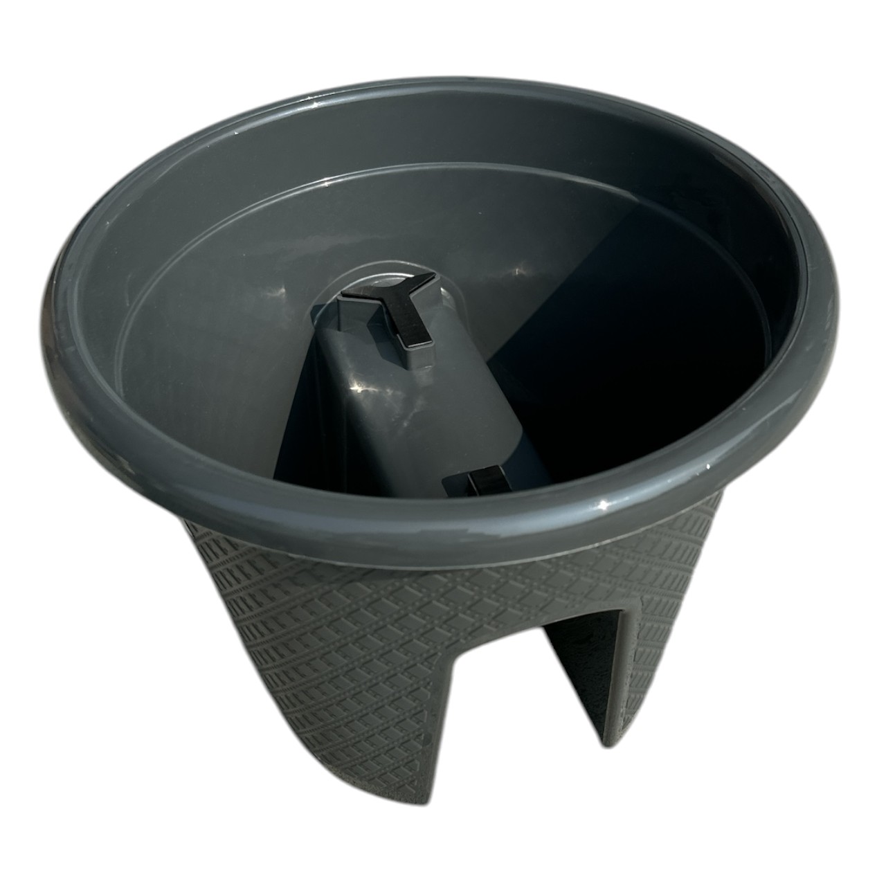 Ghiveci balustrada din plastic, 6.8 litri, gri - imagine 2