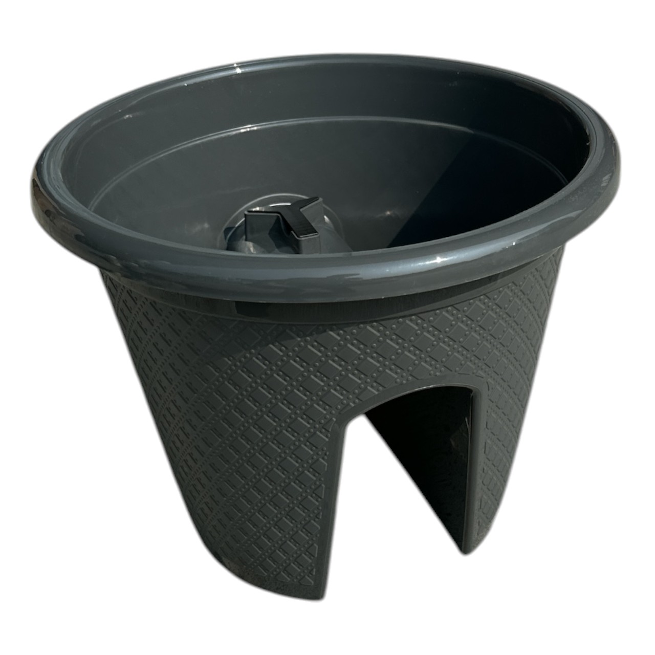 Ghiveci balustrada din plastic, 6.8 litri, gri