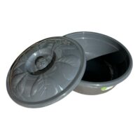 Lighean Plastic cu Capac 16.5 L (litri) GRI