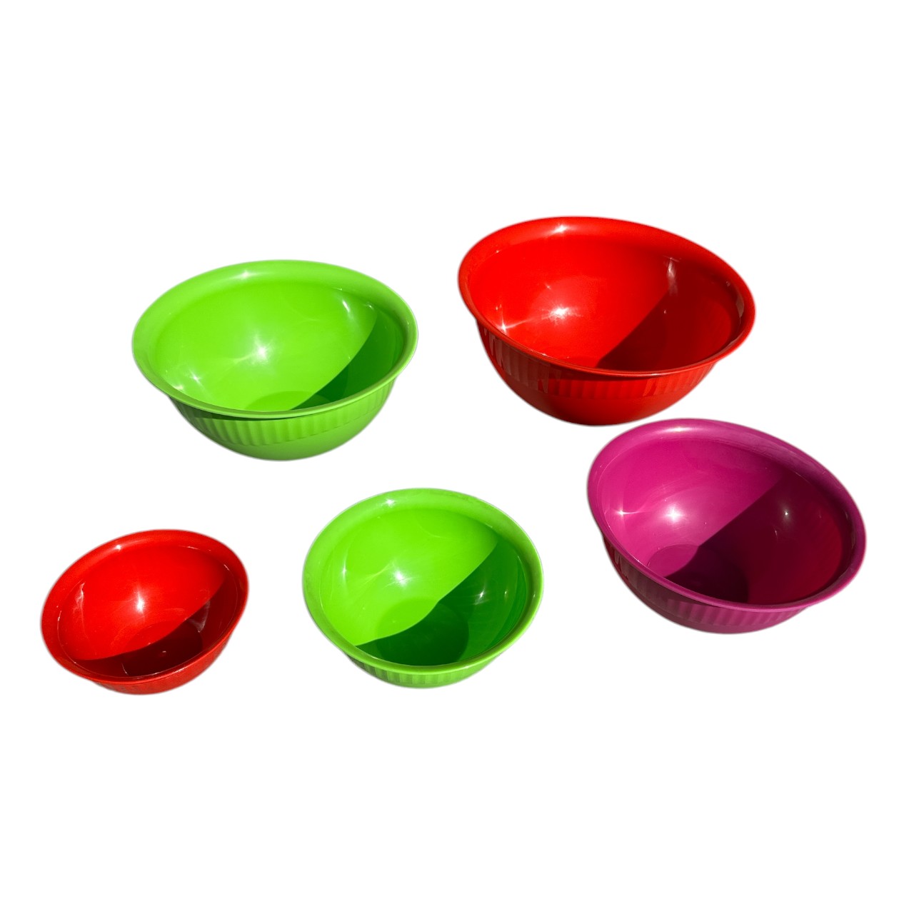 Set 5 Boluri din plastic 0.35 L, 0.75 L, 1.3 L, 2.2 L, 3.4 L - imagine 3