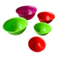 Set 5 Boluri din plastic 0.35 L, 0.75 L, 1.3 L, 2.2 L, 3.4 L