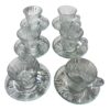 Set 6 cesti cafea cu farfurii 225 ml din sticla transparenta