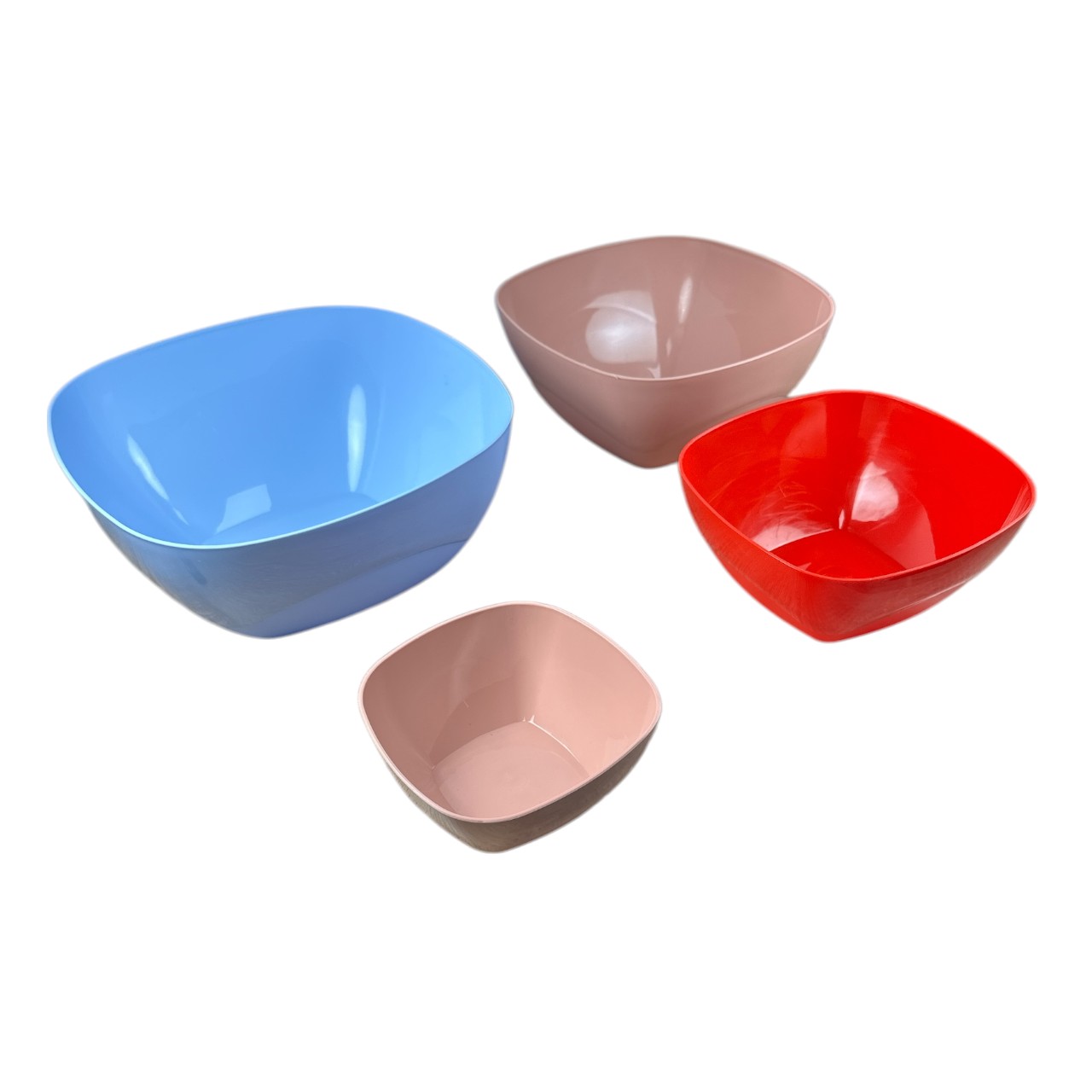 Set Castroane plastic, patrate 0.7 L, 1.8 L, 3.3 L, 5 L