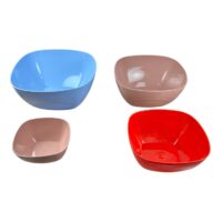 Set Castroane plastic, patrate 0.7 L, 1.8 L, 3.3 L, 5 L