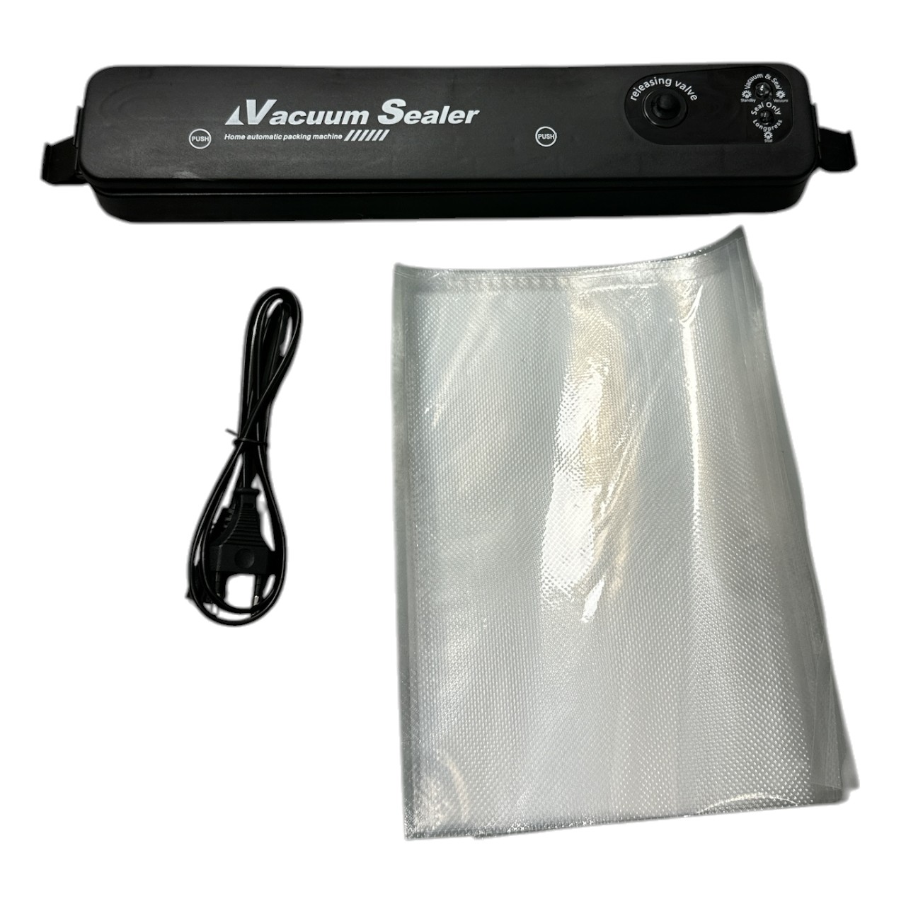 Aparat sigilat si vidat alimente, plus 10 pungi 15x25 cm