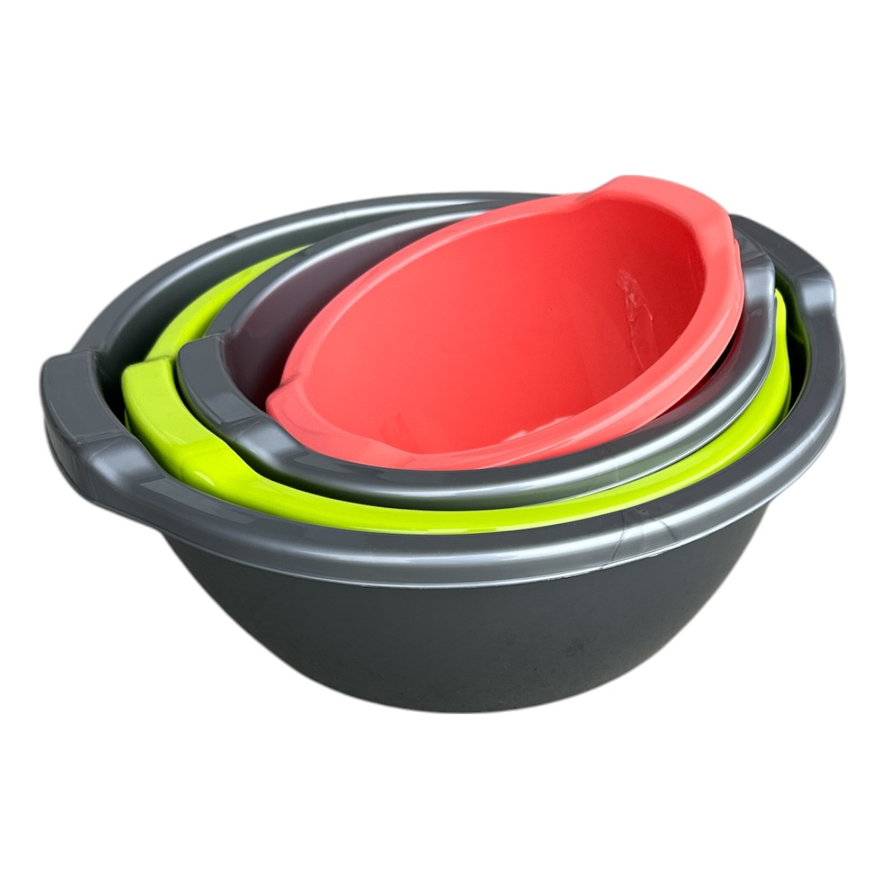 Set ligheane plastic rountde cu manere, 4 bucati