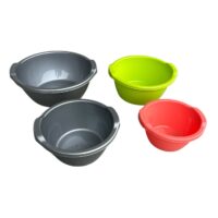 Set ligheane plastic rountde cu manere, 4 bucati