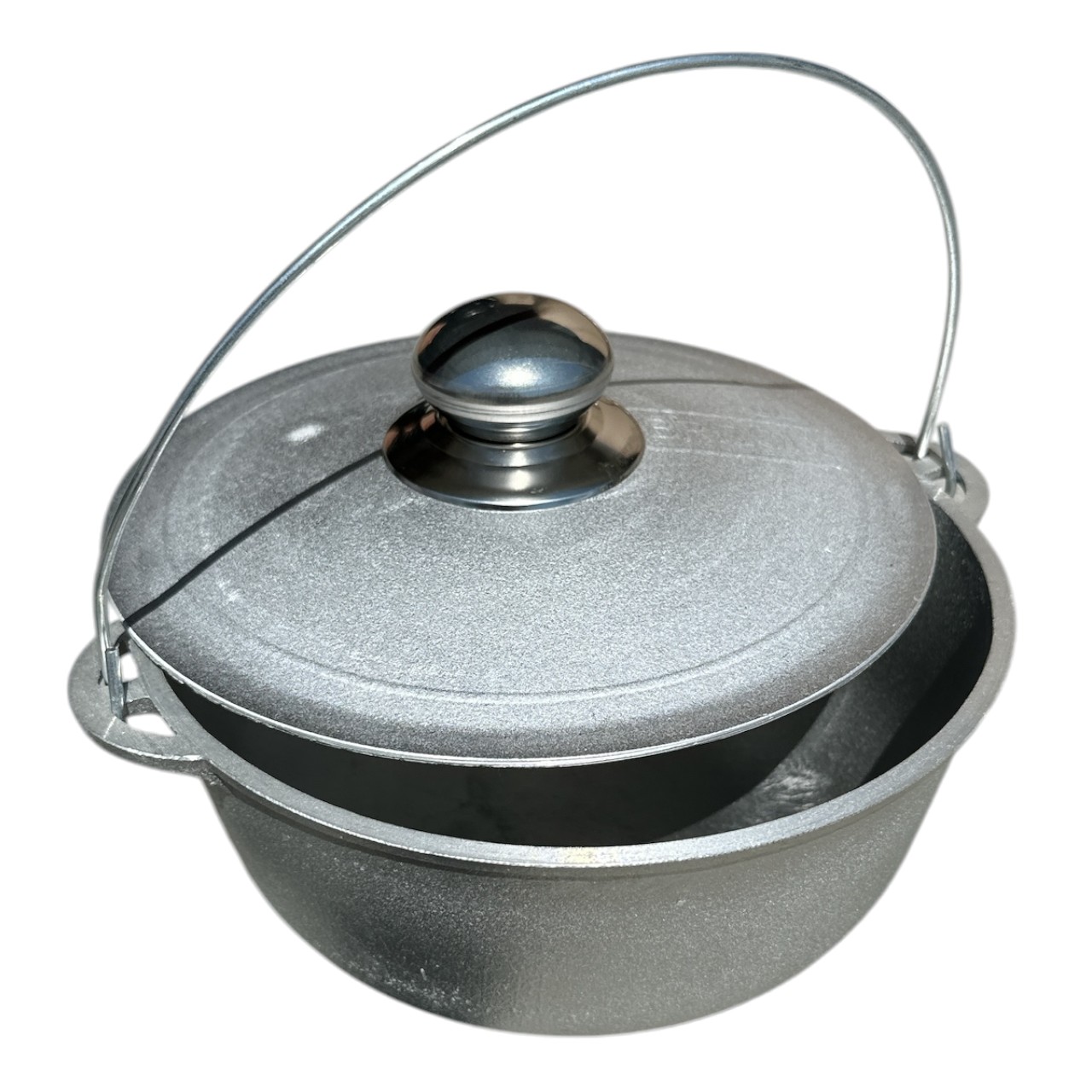 Ceaun aluminiu turnat cu capac si toarta 2 litri - imagine 2