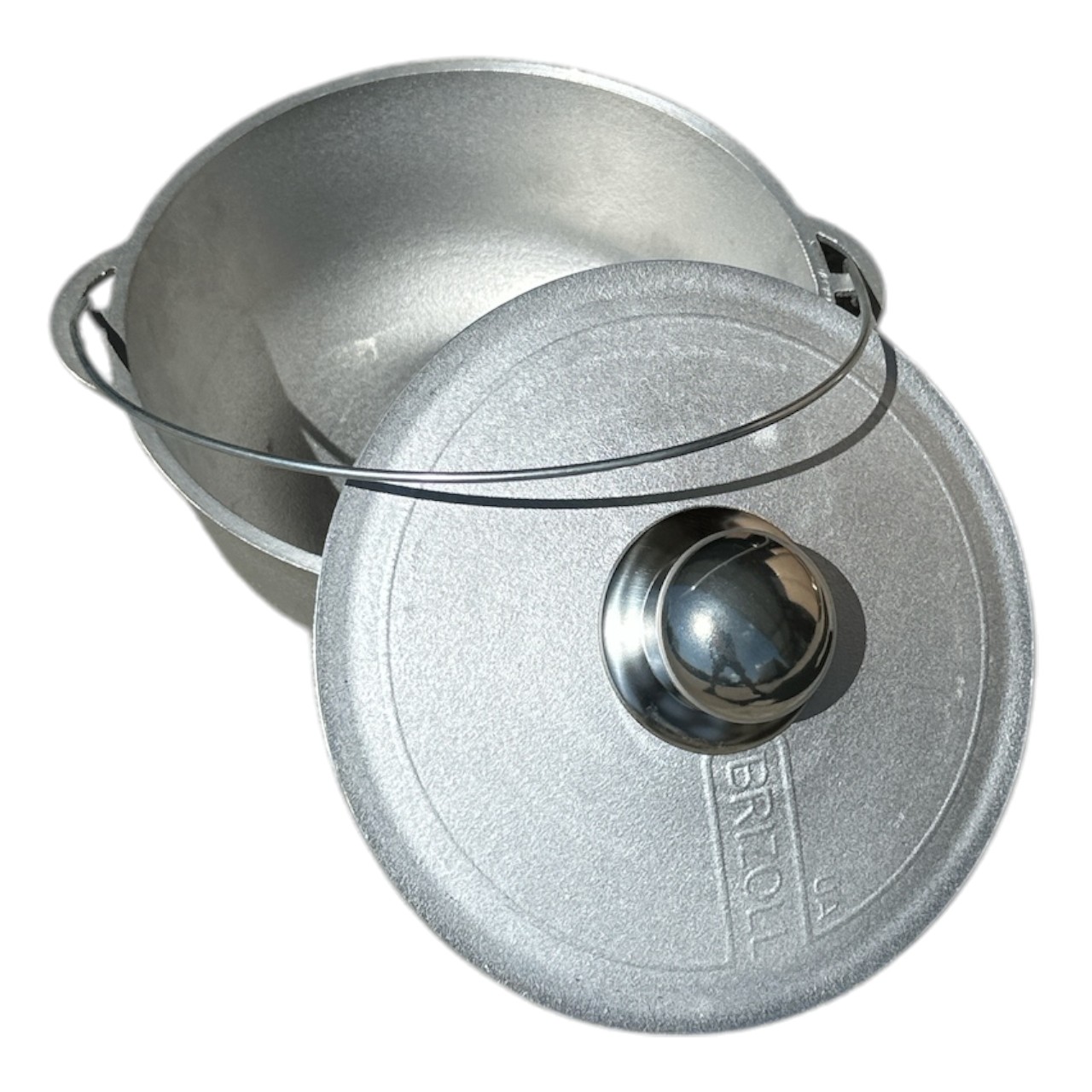 Ceaun aluminiu turnat cu capac si toarta 2 litri - imagine 3