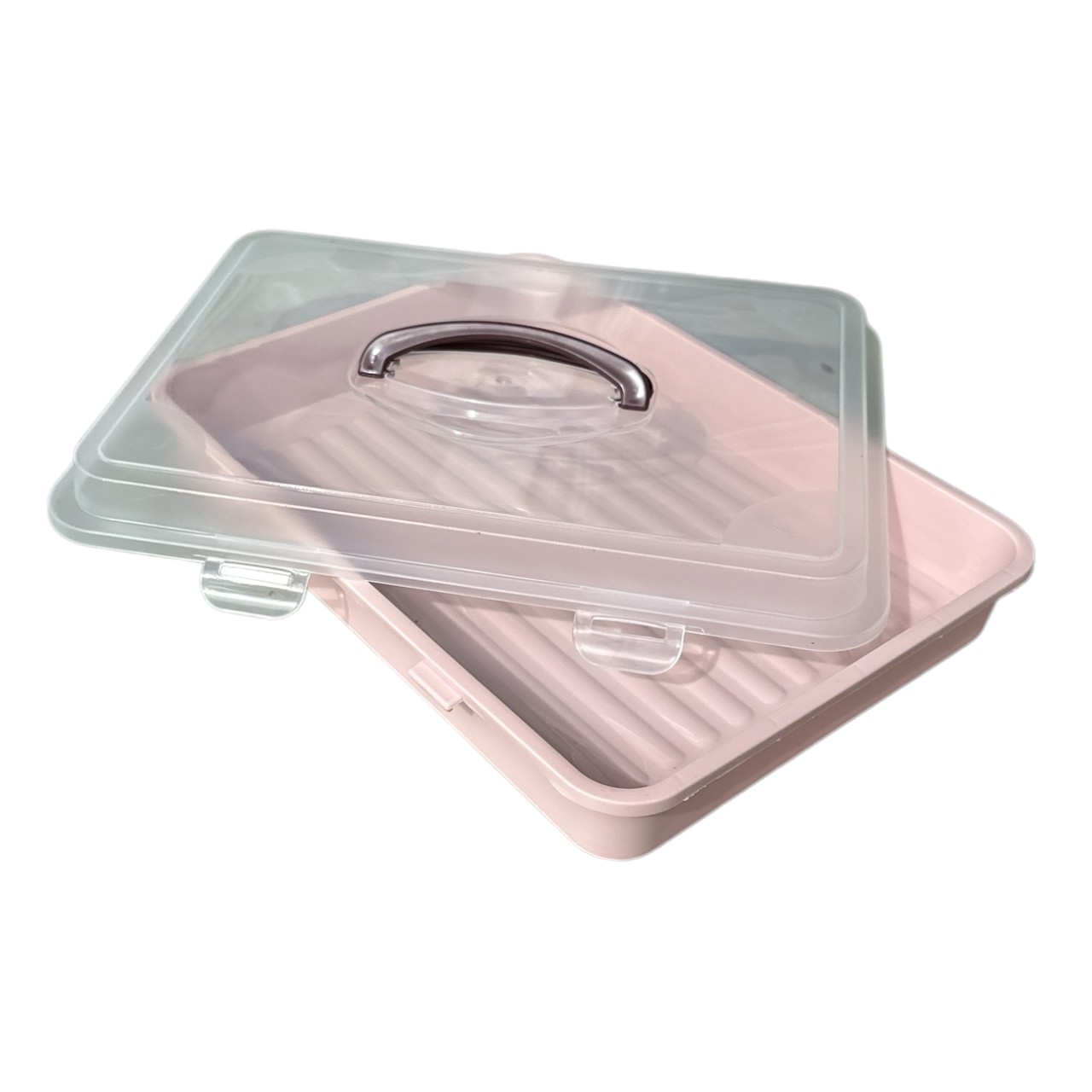 Cutie Plastic Platou Cu Capac Pentru Prajituri 33x23x6 5cm 
