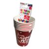 Pahare biodegradabile Happy birthday 250 ml, 6 buc