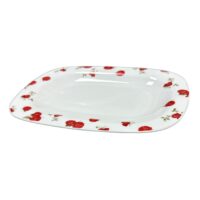 Platou opal, alb model floral 34 cm