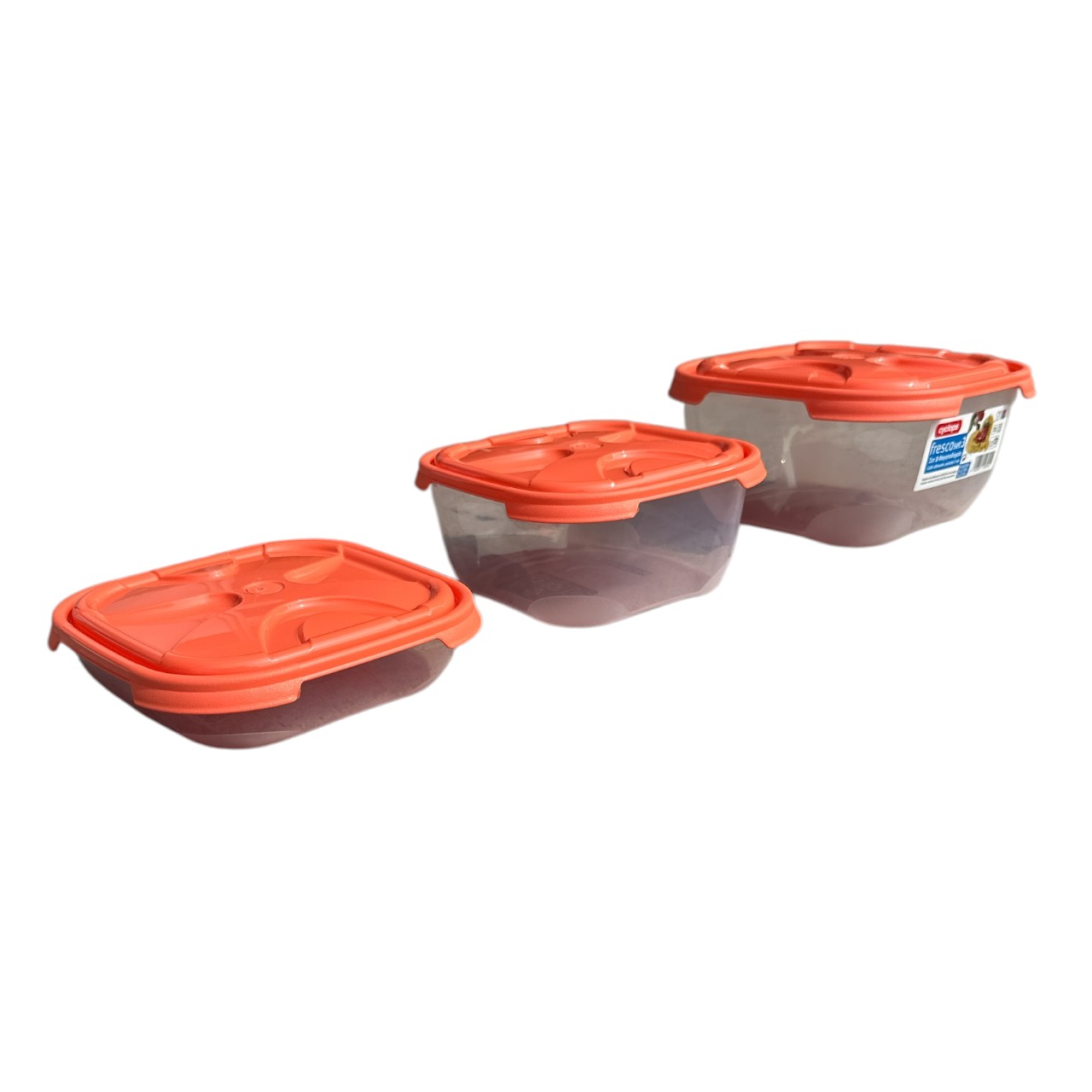 Set cutii alimente cu capac, patrate, Fresco 0.55 L+1.1 L+2.1 L - imagine 3