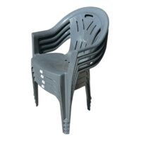 Scaun din plastic pentru gradina (Gri) 4 bucati