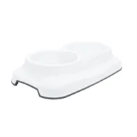 bol dublu pentru hrana caini si pisici alb 2