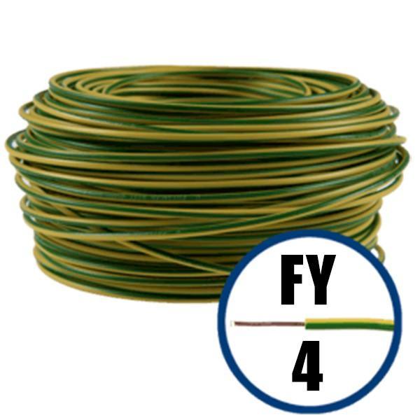 cablu electric conductor fy 4 galben verde 100m cupru plin