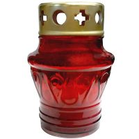 candela capac metal sticla 11cm