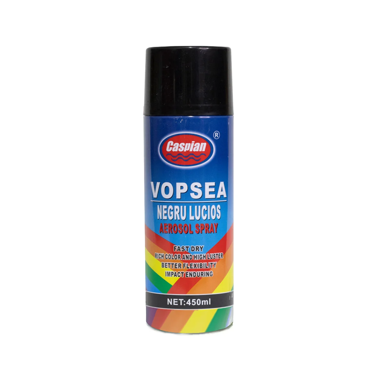 caspian vopsea spray negru lucios lemn metal 450 ml 1