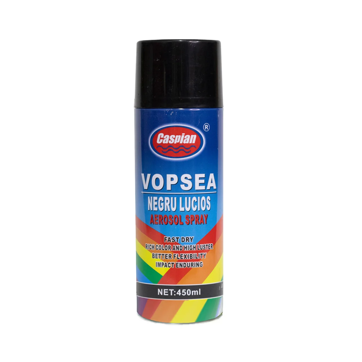 caspian vopsea spray negru lucios lemn metal 450 ml 2